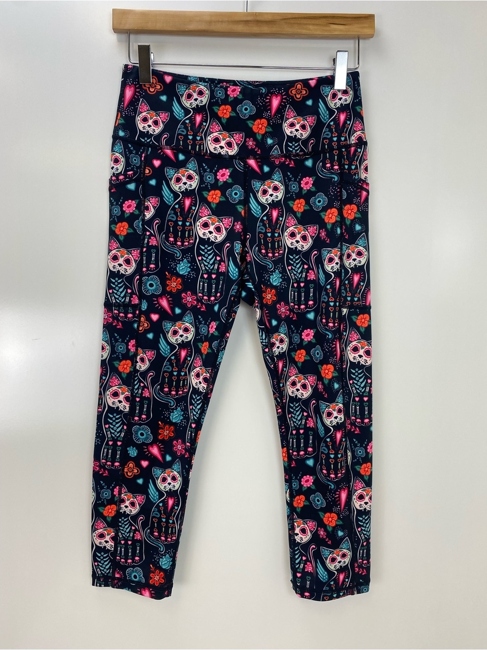 Constantly Varied Gear Sugar Skull Cat Floral Legging Capris